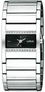 X10 LORUS BY SEIKO RG275GX9 ELEGANT SILVER WATCHES WITH CRYSTAL ACCENTS AND BLACK DIAL - LUXURIOUS