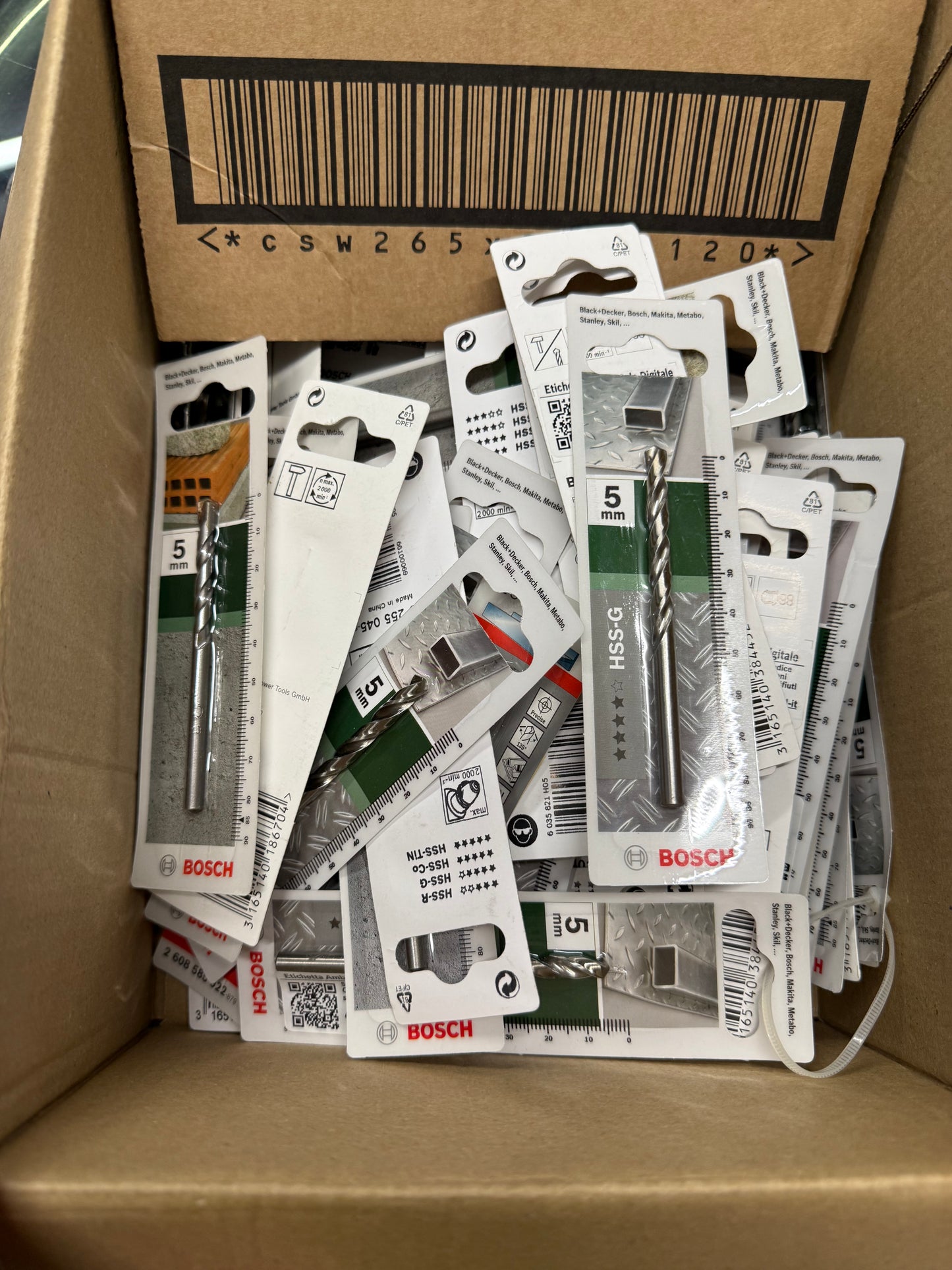 89 X GENUINE BOSCH 5MM DRILL BITS – BRAND NEW RETAIL PACKED – RRP OVER £450