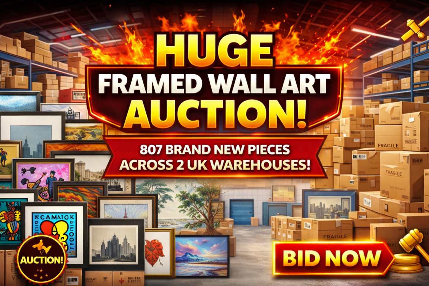 807 X BRAND NEW OPEN-EDITION DECORATIVE FRAMED WALL ART COLLECTION | TOTAL RRP £81,426