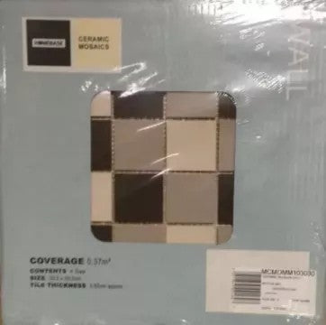 370 PKS MOCHA MIX MOSAIC WALL TILES 30.5X30.5CM