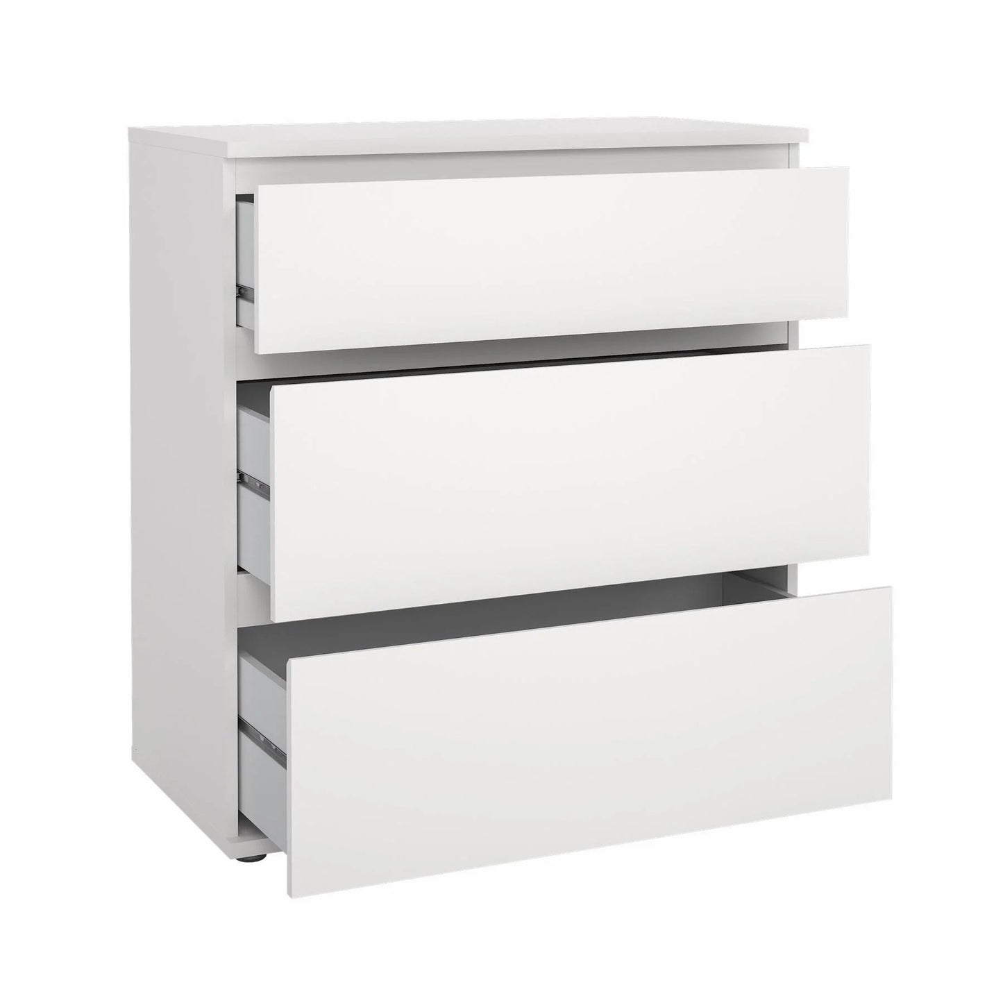 30 X NOVA MATT WHITE 3 DRAWER CHEST OF DRAWERS (H)835MM (W)768MM (D)400MM