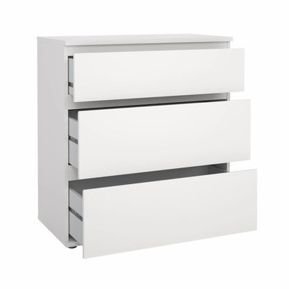 30 X NOVA MATT WHITE 3 DRAWER CHEST OF DRAWERS (H)835MM (W)768MM (D)400MM