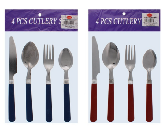 120 X 4PC PLASTIC CUTLERY SET-ASSTD