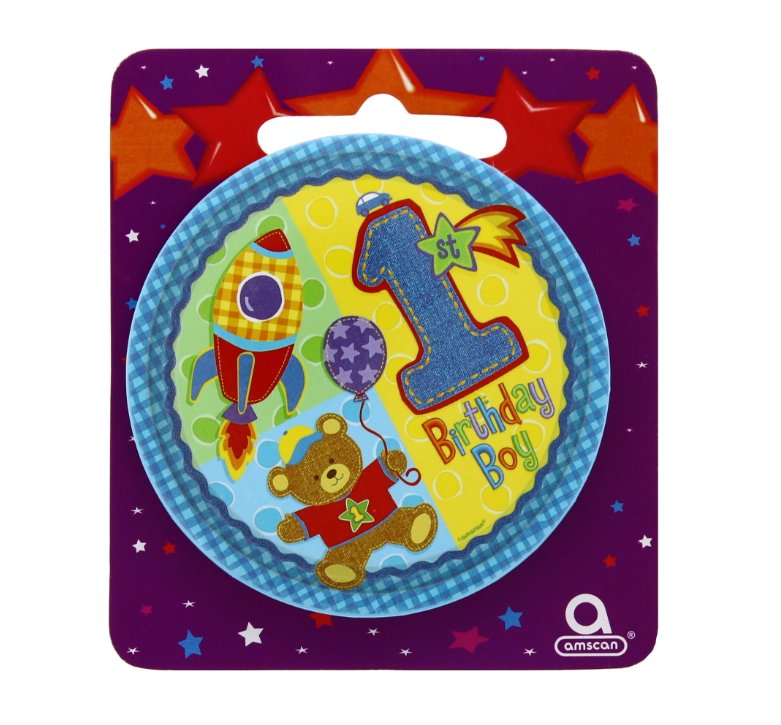 300 X 1ST BIRTHDAY BOY BADGE
