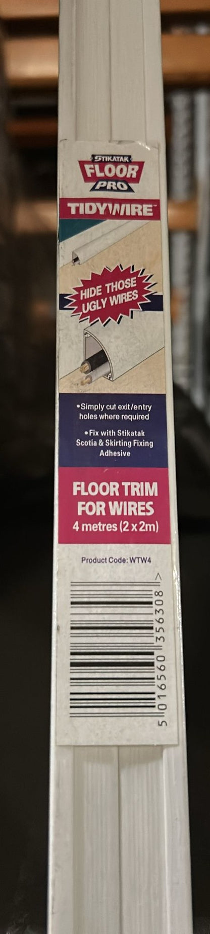 49 BXS OF 12 PCS STICKATAK TIDYWIRE - FLOOR TRIM FOR WIRES- 2M LENGTHS
