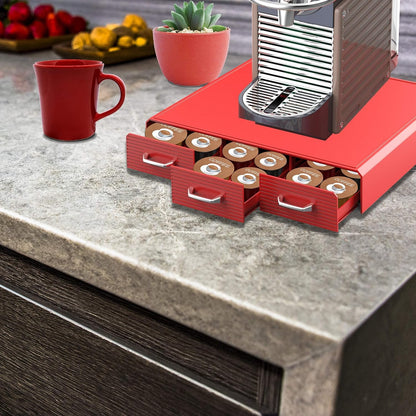 ONE FULL PALLET OF RED HALTER SINGLE SERVE K CUP STORAGE HEAT RESISTANT COFFEE POD HOLDER DRAWER