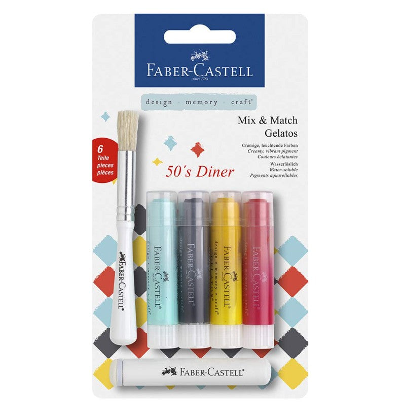 60 X NEW FABER CASTELL GELATOS GEL PASTEL 50'S DINER ASSTD
