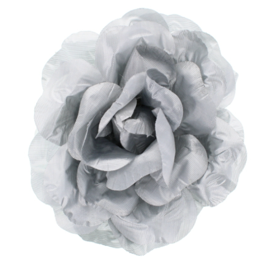 48 X WOMENS SILVER SHIMMER FLOWER HAIR CLIP