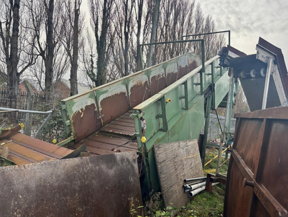 1997 LYNDEX BIGRO 80 CARDBOARD BALER WITH INFEED CONVEYOR