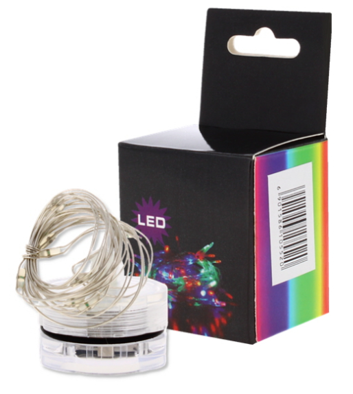 50 X 1M COPPER STRING MULTICOLOUR 10 LIGHTS W/ BATTERY