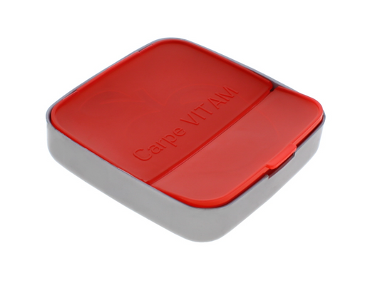 275 X LARGE PILL BOX - RED & GREY