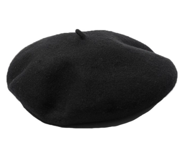 40 X BLACK WOOL BERET HAT SIZE 57