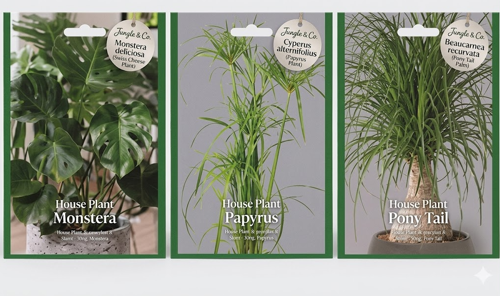 1080 X NEW "756946 RUS HOUSE PLANTS SEED PACK CLIPSTRIP X 36"