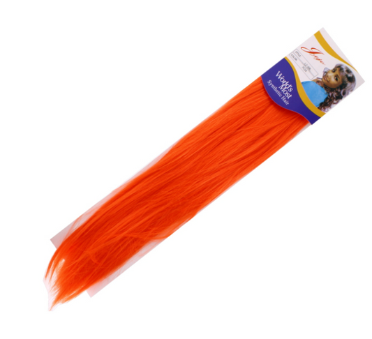 12 X SYNTHETIC ORANGE HAIR EXTENSION