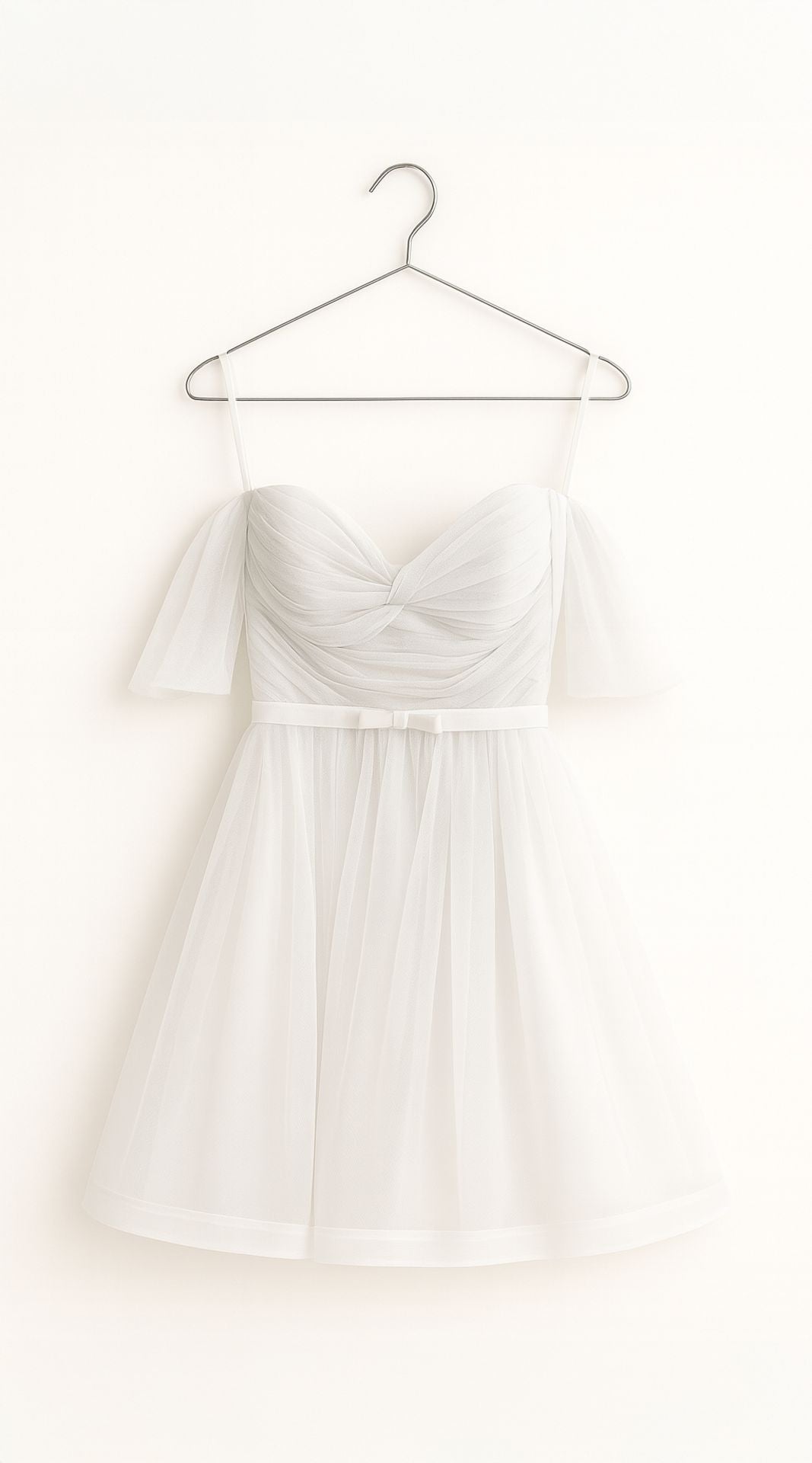 DESIGNER WHITE LABEL DRESS SHORT WHITE TULLE RRP £665 SIZE 38 (M)