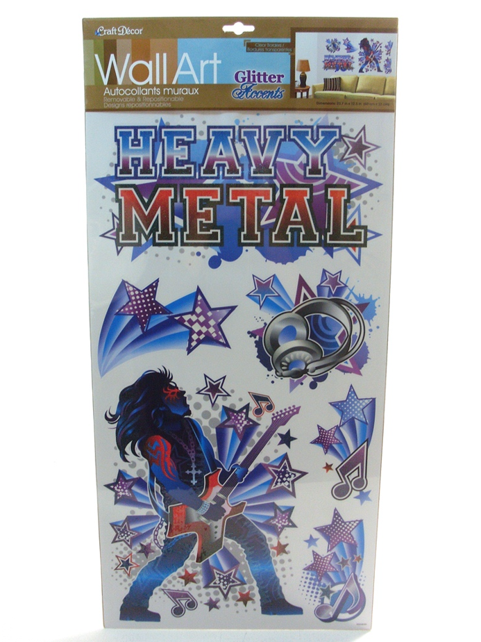 72 X WALL ART AUTOCOLLANTS HEAVY METAL