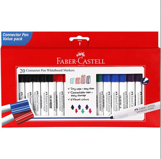 48 X NEW FABER CASTELL CONNECTOR WHITEBOARD MARKERS 20