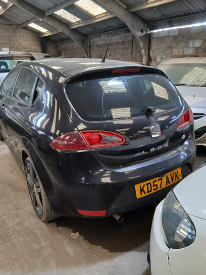 2007 SEAT LEON FR TDI – 2.0 DIESEL – MANUAL – BLACK >>--NO VAT ON HAMMER--<<