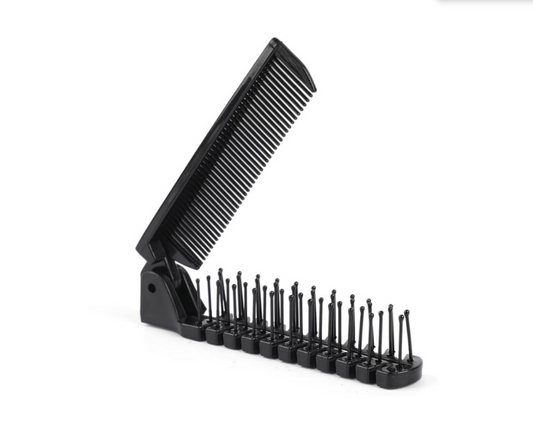 192 X BLACK FOLDING HAIR BRUSH & COMB