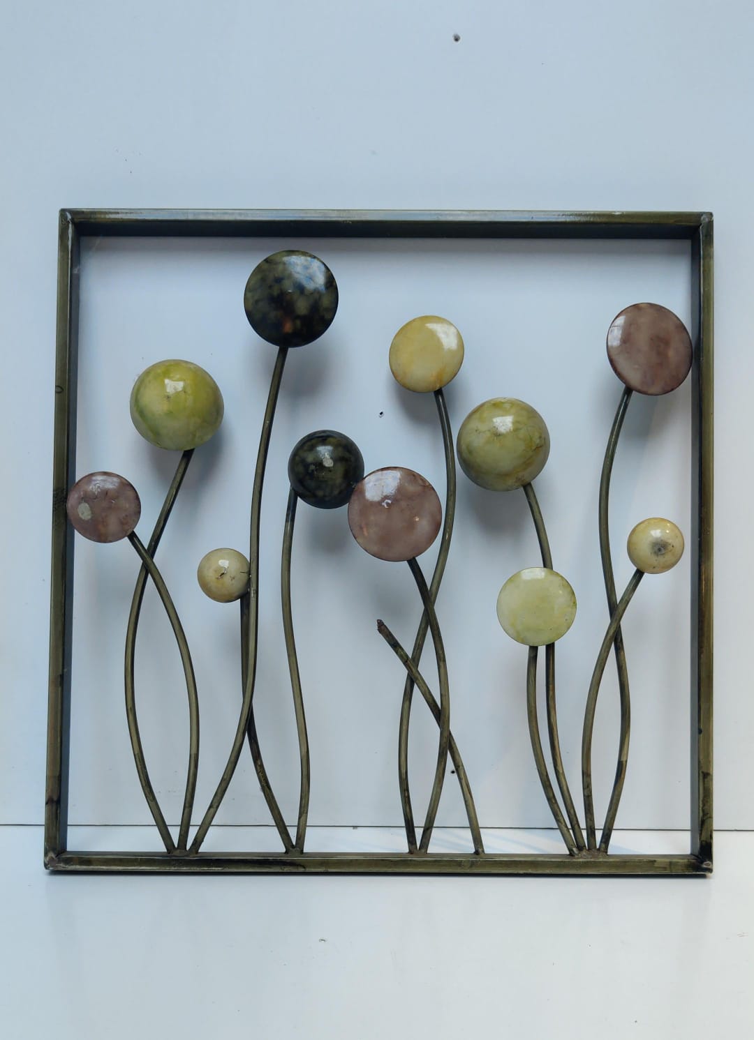 METAL WALL ART FLORAL DESIGN DECORATIVE PANEL