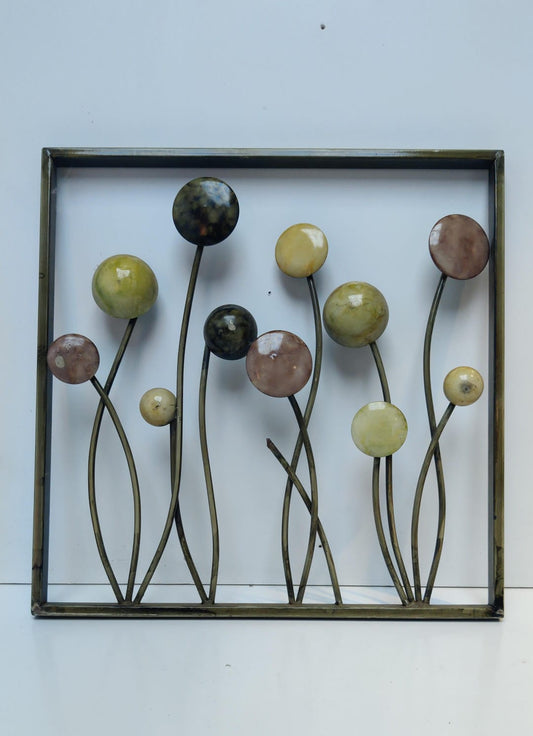 METAL WALL ART FLORAL DESIGN DECORATIVE PANEL