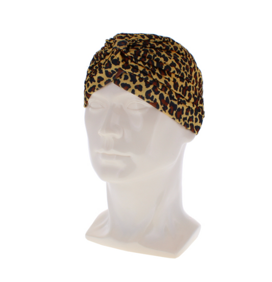 24 X WOMEN HAIR TURBAN LEOPARD PRINT