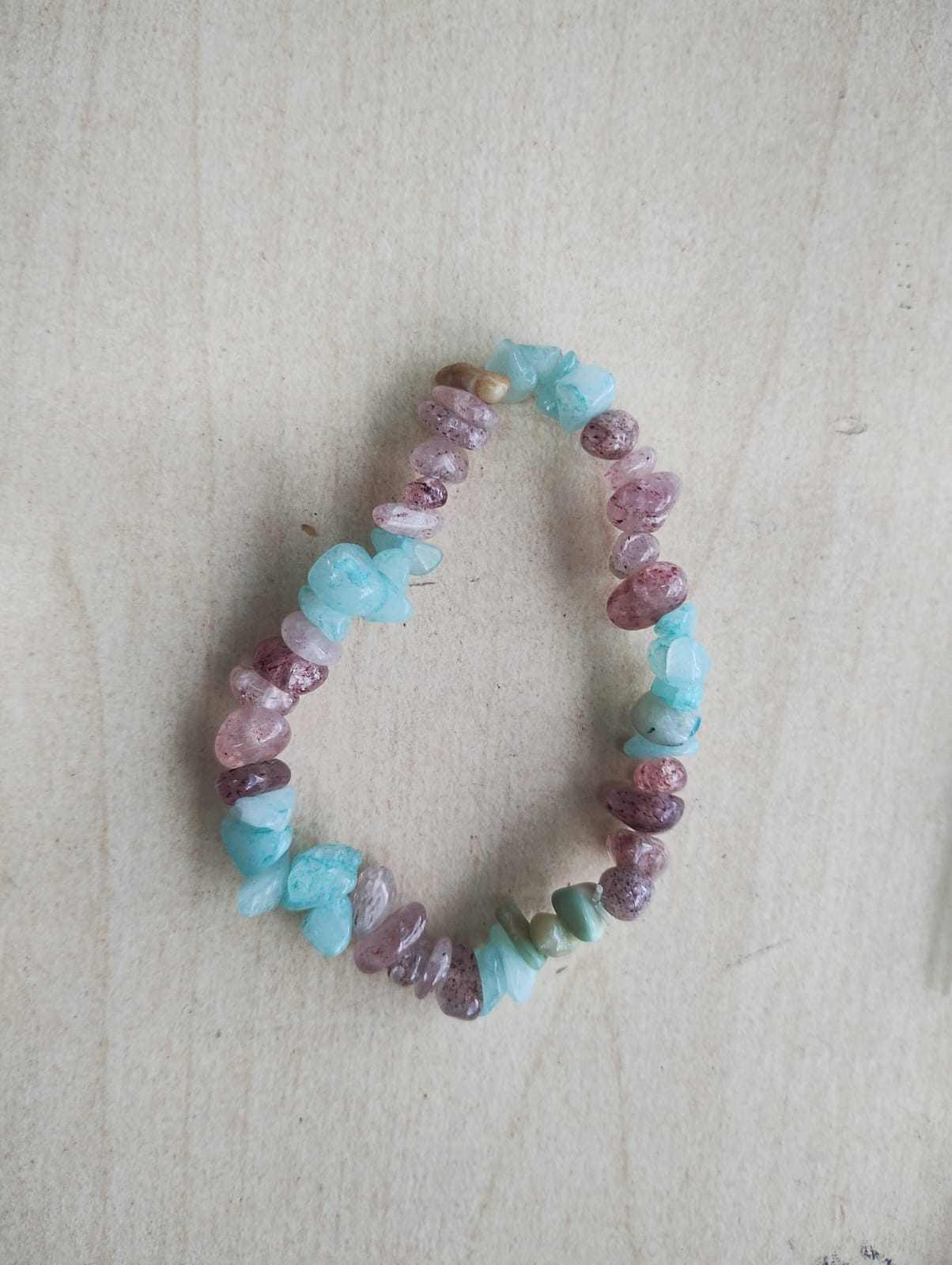 STRAWBERRY+ AMAZONITE QUARTZ CRYSTAL CHIP BRACELET JOB LOT OF 14 - BRAND NEW