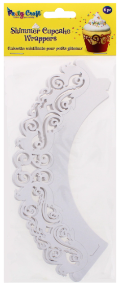 288 X PARTY CRAFT SHIMMER CUPCAKE DOVE-WHITE