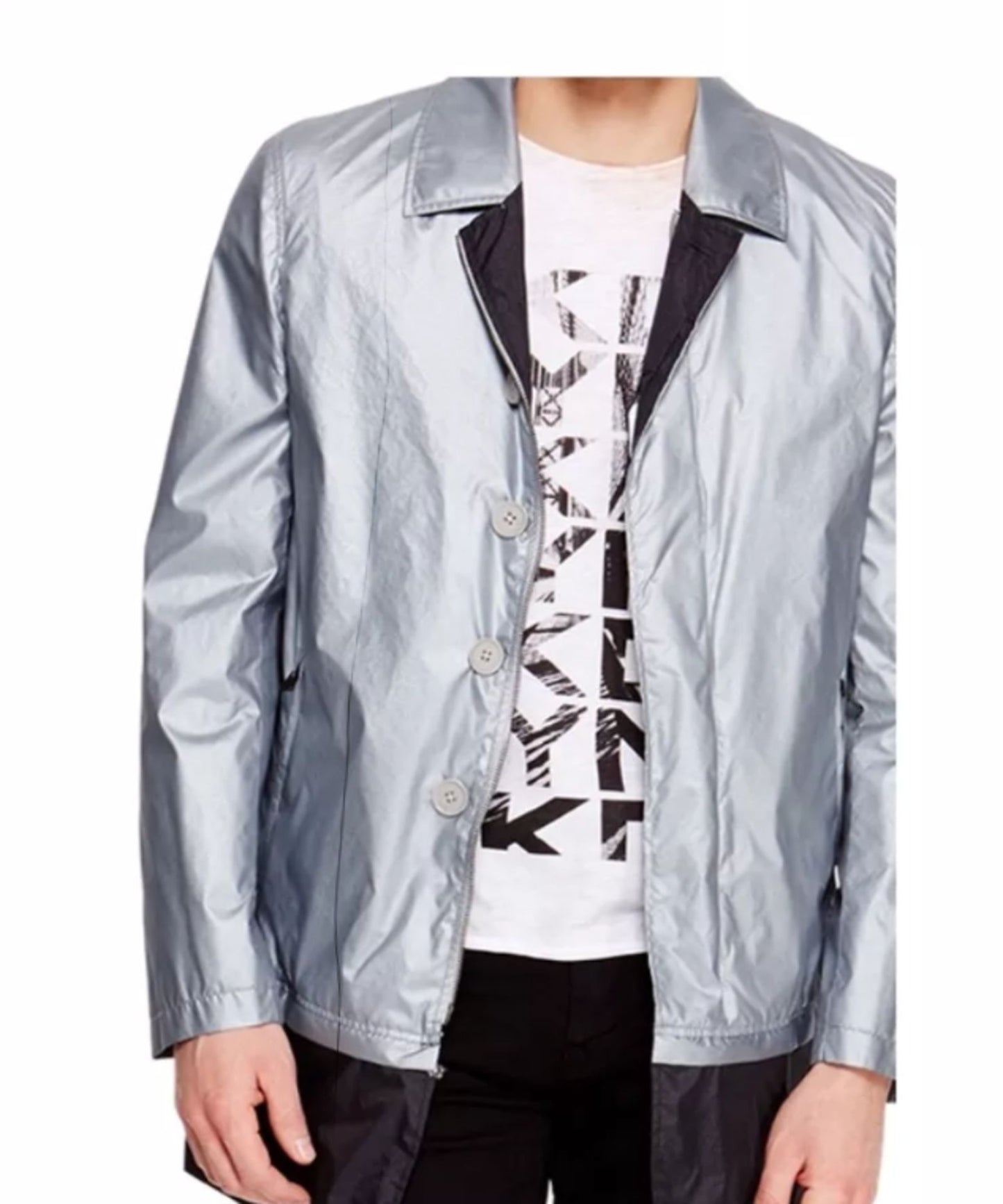 DKNY RAIN JACKET ADJUSTABLE LENGTH VAPOR 2 IN 1 METALLIC COLOUR SIZE 40R BNWT RRP £240