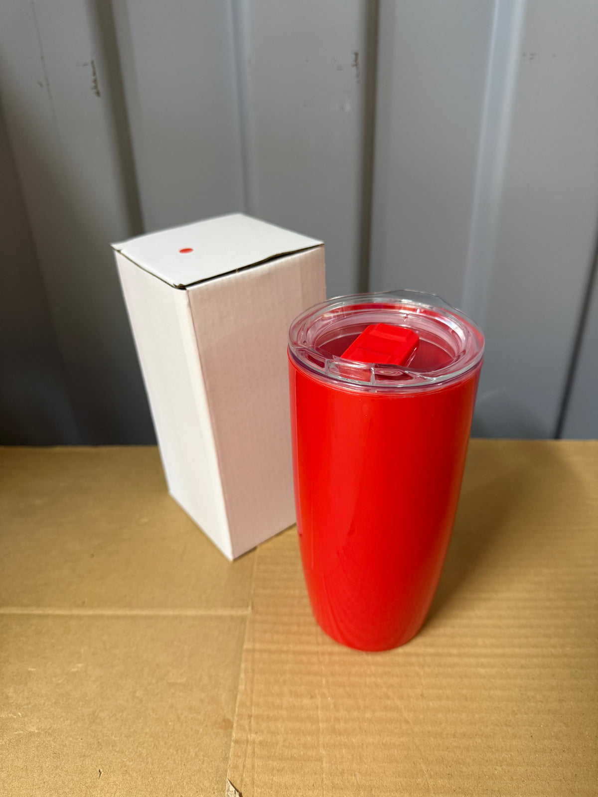 36X RED DOUBLE WALLED PLASTIC 530ML TUMBLERS