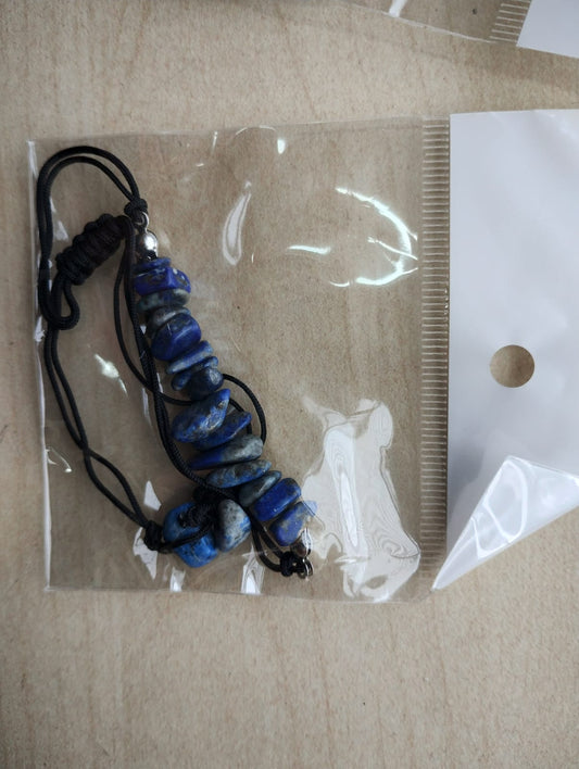 LAPIS CRYSTAL CHIP ADJUSTABLE COTTON BRACELET JOB LOT OF 19 - BRAND NEW