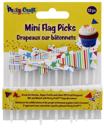 240 X PARTY CRAFT MINI FLAG PICKS CELEBRATE