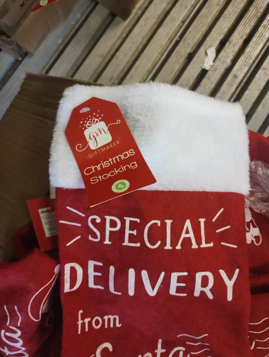 SPECIAL DELIVERY FROM SANTA CHRISTMAS STOCKINGS – BRAND NEW – JOBLOT OF 200
