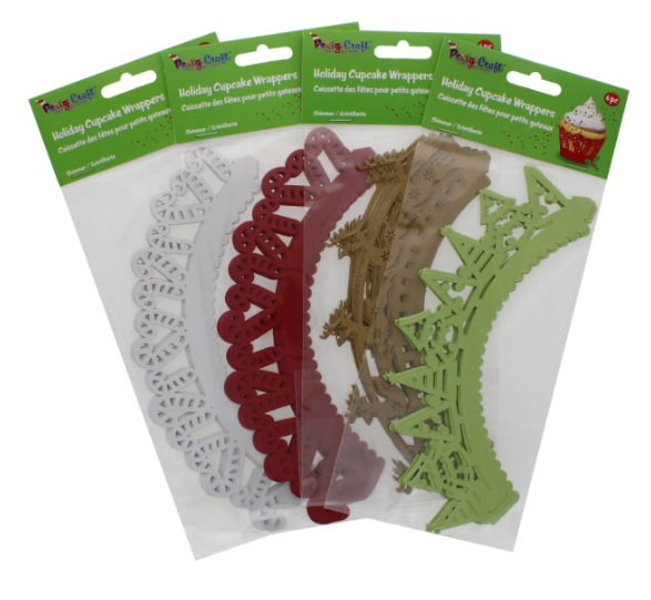 96 X PARTY CRAFT HOLIDAY CUPCAKE WRAPPERS ASST 1