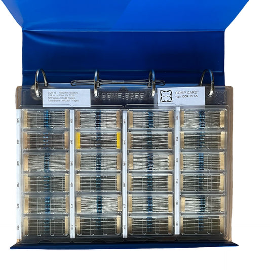 RESISTORS METAL FILM 0207 NOVA COMP-CARD CCR-13 120 VALUES 1% TC50 2340 PCS KIT RRP £246
