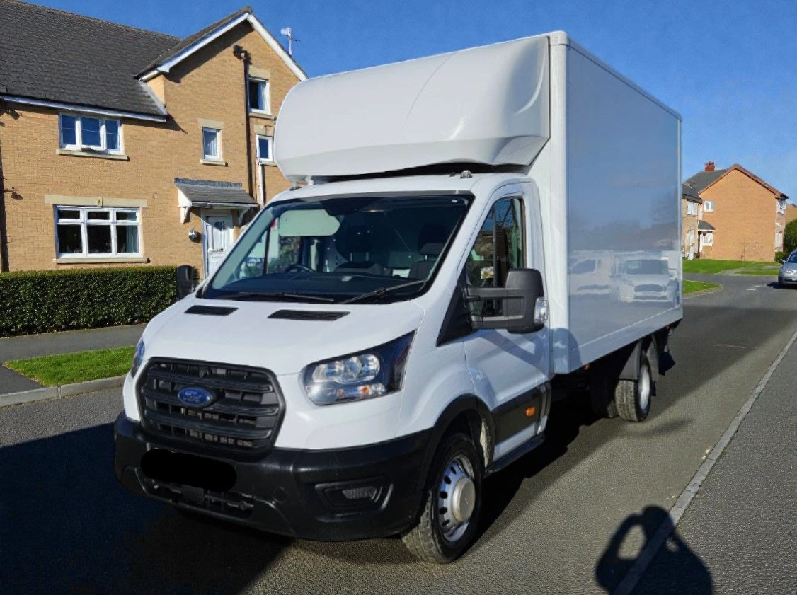 **(ONLY 94K MILEAGE)** 2023 FORD TRANSIT 350 LEADER ECOBLUE MANUAL DIESEL LWB CHASSIS CAB WHITE
