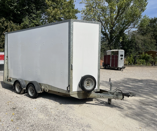 IFOR WILLIAMS BV126-7 TWIN AXLE BOX TRAILER – 12FT X 6FT X 7FT HEAD ROOM