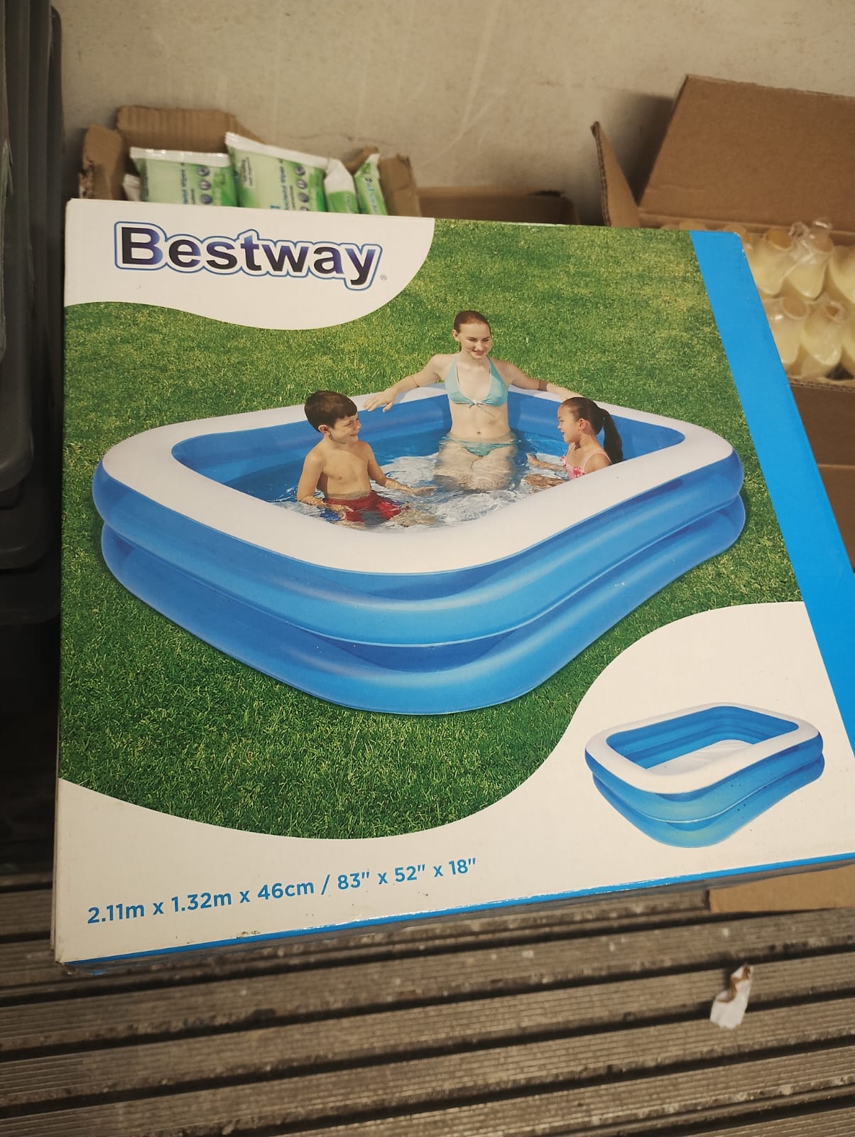 6X BESTWAY INFLATABLE SWIMMING POOLS – 2.11M X 1.32M X 46CM – NEW IN PACKAGING
