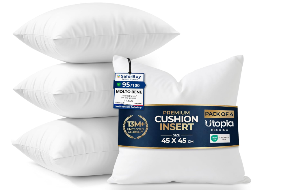 320 X NEW UTOPIA BEDDING CUSHION INSERTS | RRP £4,476 | BULK CLEARANCE