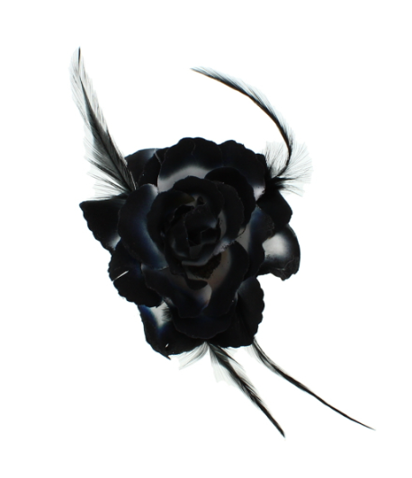 48 X BLACK&WHITE FLOWER HAIR BAND CLIP