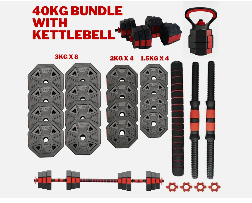 30X BRAND NEW OMEGA DUMBBELL/BARBELL SET 40KG