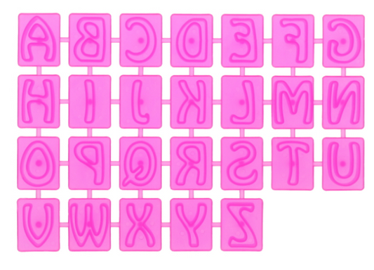 160 X CAKE DECORATING PINK ALPHABET EMBOSSERS