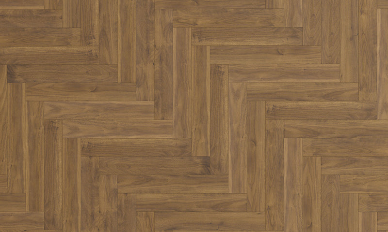 48 PACKS (123.36M²) PREMIUM 8MM GOLDEN WALNUT HERRINGBONE LAMINATE FLOORING UNICLIC®