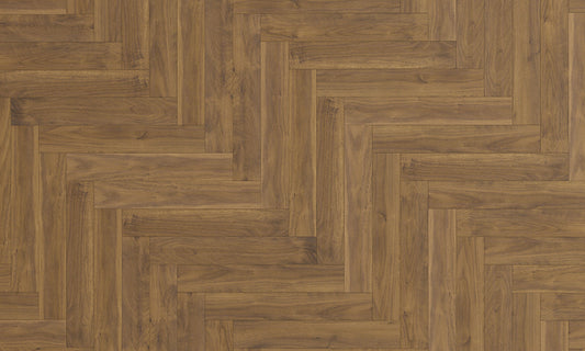 48 PACKS (123.36M²) PREMIUM 8MM GOLDEN WALNUT HERRINGBONE LAMINATE FLOORING UNICLIC®