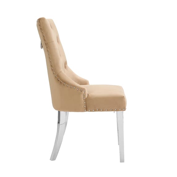 VELVET BUTTON BACK DINING CHAIR - IMPERIAL