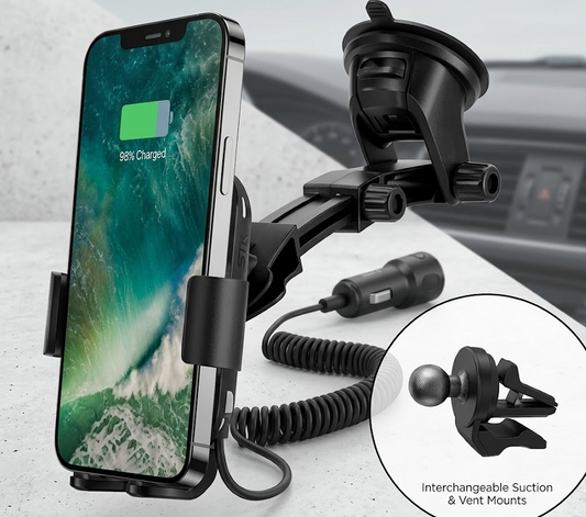 212 X BRAND NEW STK FUEL WIRELESS CAR CHARGER 10W, VENT+SUCK, USB-C, AUTO O/C