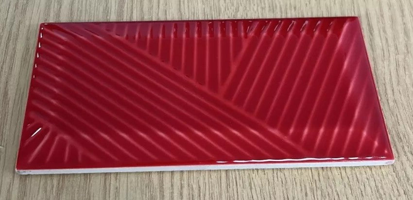85 BXS PARKSIDE METRO PARADISE ROSSO BEVELLED EDGED BRICK TILES 7.5 X 15CM