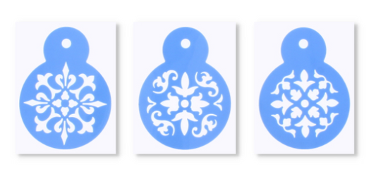 800 X CAKE DECORATING CAKE STENCIL BLUE