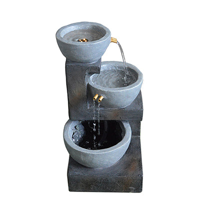 53.5CM 4 LED LOW VOLTAGE 3-TIER CASCADING BOWLS WATER FEATURE