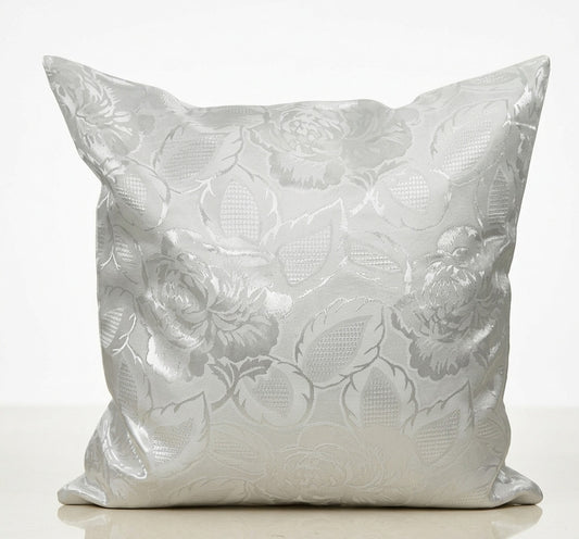X200 CUSHION COVERS CREAM - BIG ROSE FLORAL DESIGN - MEASURES 16X16" 40X40CM ZIP